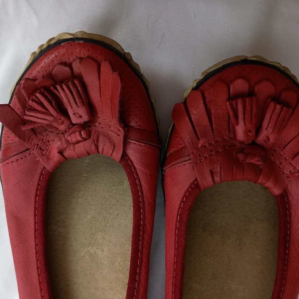 Sorel Women's‎ Red Leather Boho Casual Summer Lightweight Preppy Flats (#1)